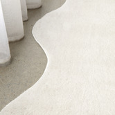 Network Rugs White Elsie Wavy Edge Machine Washable Rug