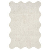 Network Rugs White Elsie Wavy Edge Machine Washable Rug