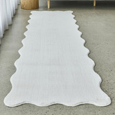 Network Rugs Ivory Elsie Wavy Edge Machine Washable Runner