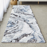 Network Rugs Blue Karina Abstract Textured Runner