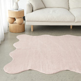 Network Rugs Blush Elsie Wavy Edge Machine Washable Rug