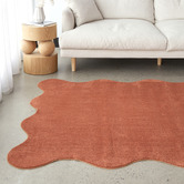 Network Rugs Terracotta Elsie Wavy Edge Machine Washable Rug