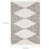 Network Rugs Black &amp; Cream Zaria Fringed Moroccan Rug