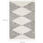 Network Rugs Black &amp; Cream Zaria Fringed Moroccan Rug
