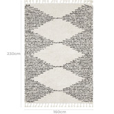 Network Rugs Black &amp; Cream Zaria Fringed Moroccan Rug