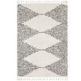 Network Rugs Black &amp; Cream Zaria Fringed Moroccan Rug