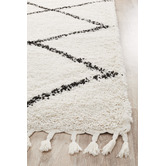 Network Rugs Black &amp; Cream Viona Fringed Moroccan Rug