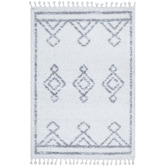 Network Rugs White &amp; Silver Mahdi Berber Power-Loomed Shag Rug