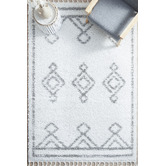 Network Rugs White &amp; Silver Mahdi Berber Power-Loomed Shag Rug
