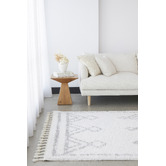 Network Rugs White &amp; Silver Mahdi Berber Power-Loomed Shag Rug