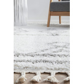 Network Rugs White &amp; Silver Mahdi Berber Power-Loomed Shag Rug