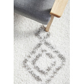 Network Rugs White &amp; Silver Mahdi Berber Power-Loomed Shag Rug