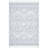 Network Rugs White &amp; Silver Mahdi Moroccan Power-Loomed Shag Rug