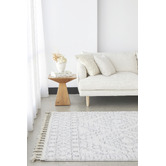 Network Rugs White &amp; Silver Mahdi Moroccan Power-Loomed Shag Rug