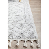 Network Rugs White &amp; Silver Mahdi Moroccan Power-Loomed Shag Rug