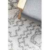 Network Rugs White &amp; Silver Mahdi Moroccan Power-Loomed Shag Rug