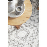 Network Rugs White &amp; Silver Mahdi Moroccan Power-Loomed Shag Rug