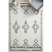 Network Rugs White &amp; Charcoal Chayton Berber Power-Loomed Shag Moroccan Rug