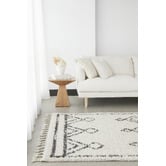 Network Rugs White &amp; Charcoal Chayton Berber Power-Loomed Shag Moroccan Rug