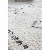 Network Rugs White &amp; Charcoal Chayton Berber Power-Loomed Shag Moroccan Rug
