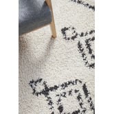 Network Rugs White &amp; Charcoal Chayton Berber Power-Loomed Shag Moroccan Rug
