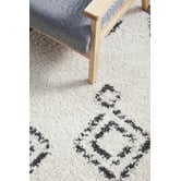 Network Rugs White &amp; Charcoal Chayton Berber Power-Loomed Shag Moroccan Rug