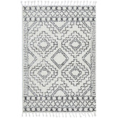 Network Rugs White &amp; Charcoal Mahdi Moroccan Power-Loomed Shag Rug