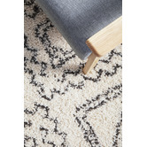 Network Rugs White &amp; Charcoal Mahdi Moroccan Power-Loomed Shag Rug