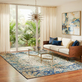 Network Rugs Venice Stunning Designer Ivory Blue Rug
