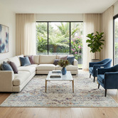 Network Rugs Limerick Stunning Designer Silver Blue Rug