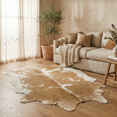Network Rugs Beige &amp; White Cow Hide Rug