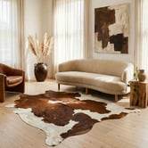 Network Rugs Brown &amp; White Cow Hide Rug