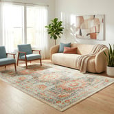 Network Rugs Multi-Coloured Power-Loomed Transitional Round Rug