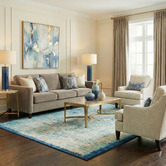 Network Rugs Blue Vintage Look Power Loomed Rug
