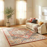 Network Rugs Terracotta Power-Loomed Transitional Round Rug