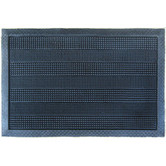 Welcome Weave Black Rubber Pin Stripe Doormat