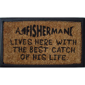 Welcome Weave Rubber and Coir Catch of His Life Door Mat