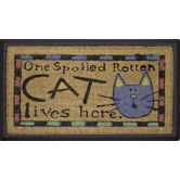 Welcome Weave Rubber and Coir Spoiled Cat Door Mat