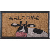 Welcome Weave Cow Welcome Coir Doormat