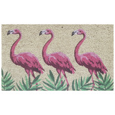 Welcome Weave Pavli Flamingo Trio Coir Doormat