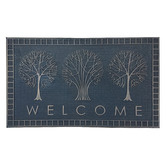 Welcome Weave Charcoal Welcome Trees Rubber Doormat