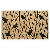 Welcome Weave Natural Birds On Trees Coir Doormat