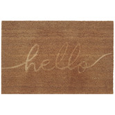 Welcome Weave Natural Embossed Hello Coir Doormat