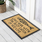 Welcome Weave Rubber and Coir Catch of His Life Door Mat