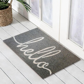 Welcome Weave Grey Hello Coir Doormat