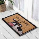 Welcome Weave Cow Welcome Coir Doormat