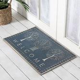 Welcome Weave Charcoal Welcome Trees Rubber Doormat