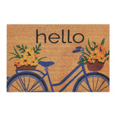 Welcome Weave Flower Bicycle Outdoor Doormat