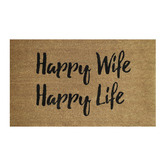 Welcome Weave Happy Wife Happy Life Outdoor Doormat