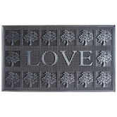 Welcome Weave Silver Love Rubber Doormat